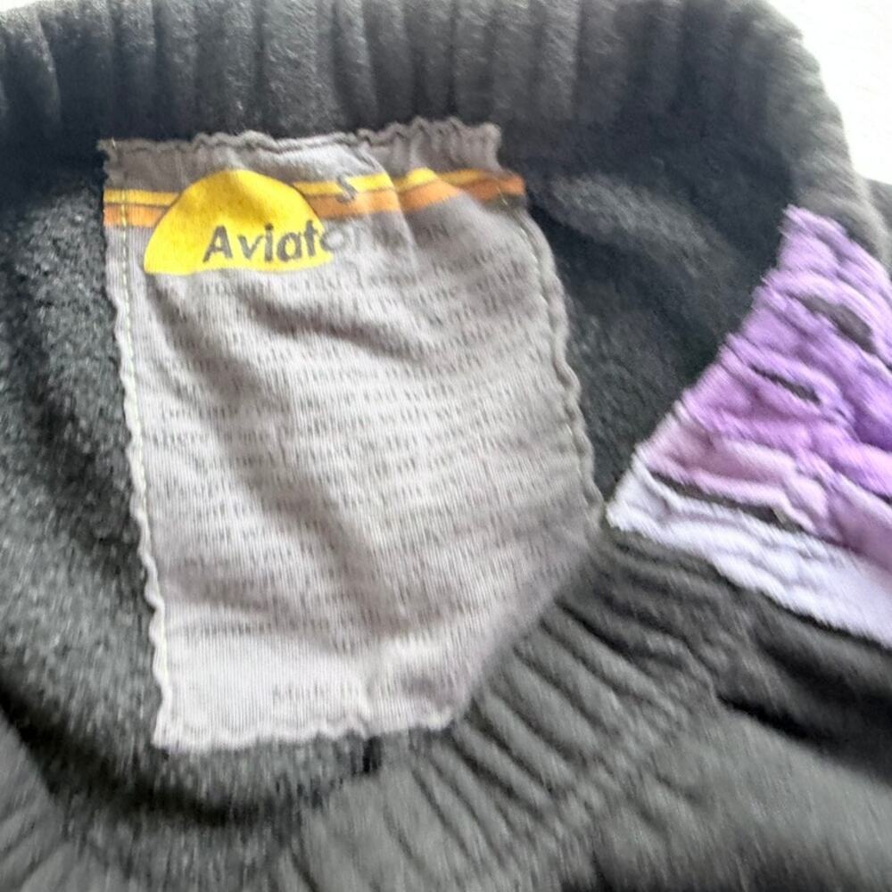 Aviator Nation 5 Stripe Purple Black Sweatpant White Size Small Jogger High Rise - Picture 5 of 8